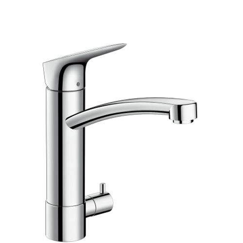 Hansgrohe-HG-Spueltischmischer-220-Logis-M31-Geraeteabsperrventil-1jet-chrom-71834000 gallery number 1